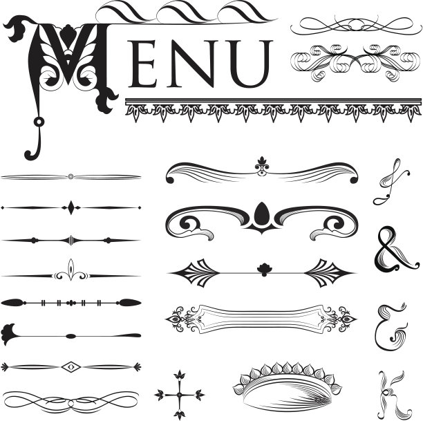 一套复古设计元素图片下载