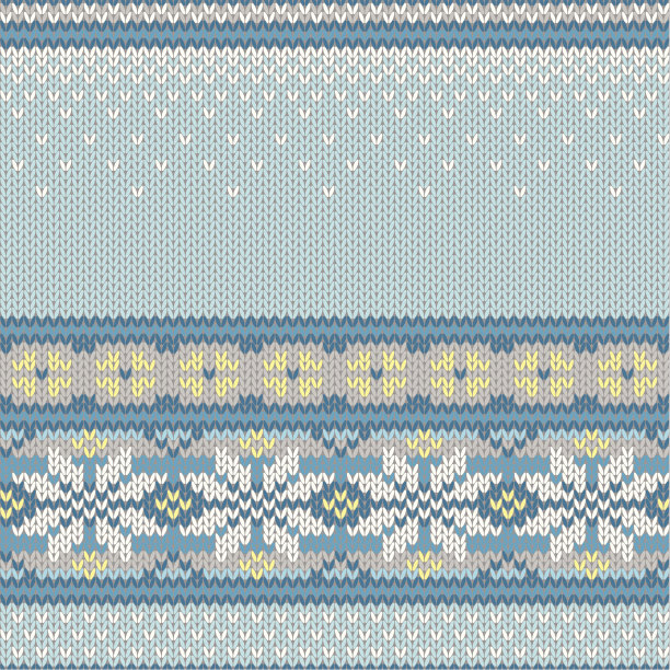 矢量无缝编织雪花图案图片下载