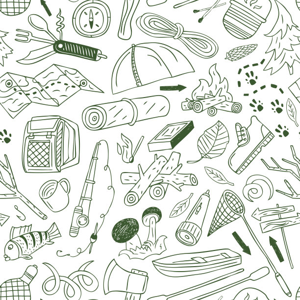 露营-无缝背景图片下载