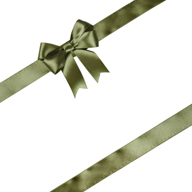 绿色蝴蝶结丝带图片下载