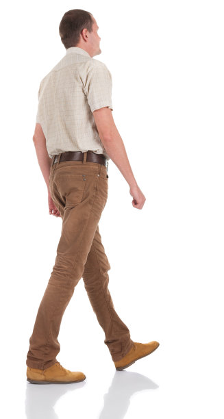 背影看帅哥穿牛仔裤和衬衫图片下载