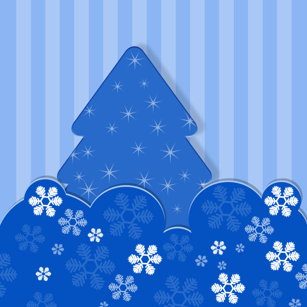 带条纹的蓝色圣诞卡图片下载