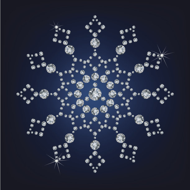 由钻石制成的圣诞雪花图片下载