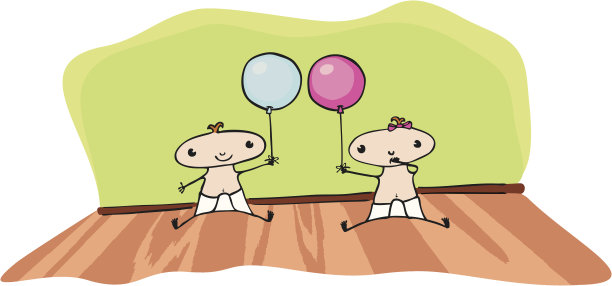 双胞胎有气球图片下载