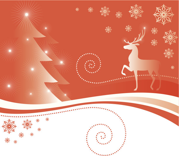 有一只鹿的圣诞卡图片下载