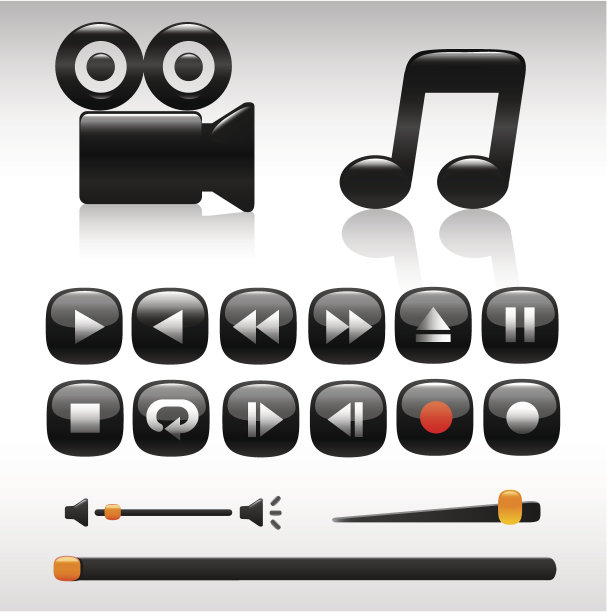 媒体播放按钮组图片下载