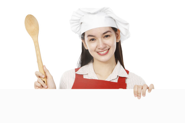 空白空间上的年轻厨师图片下载