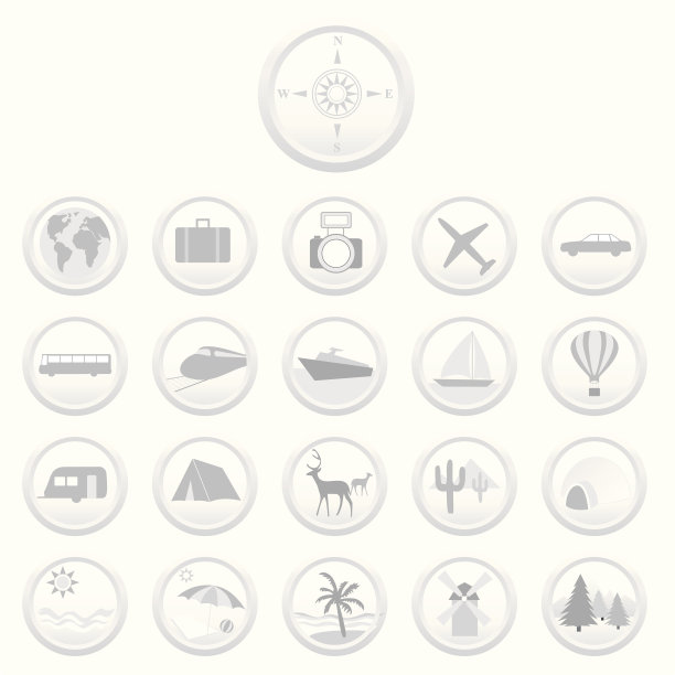 旅行集图标-向量图片下载