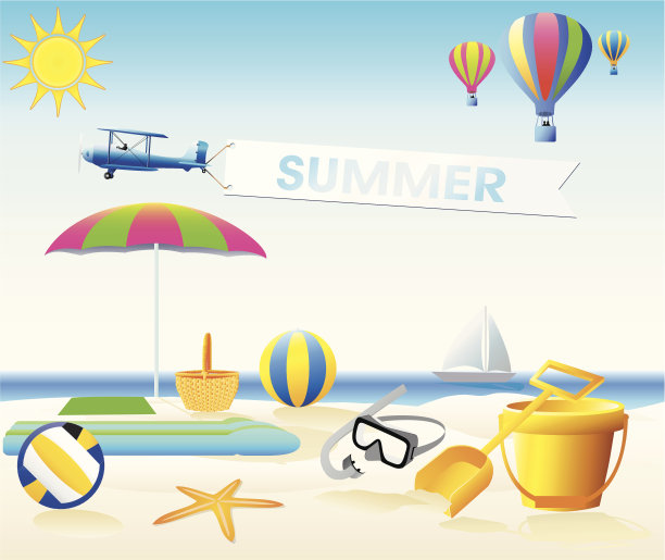 夏季设计元素-向量图片下载