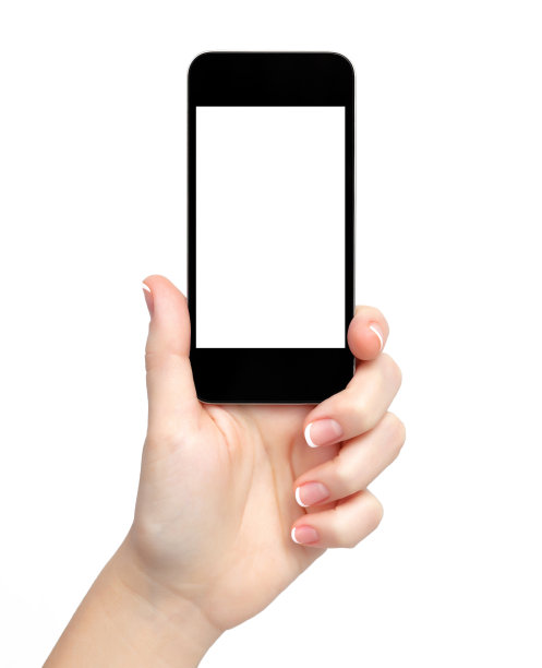 孤立的女人手握着电话图片下载