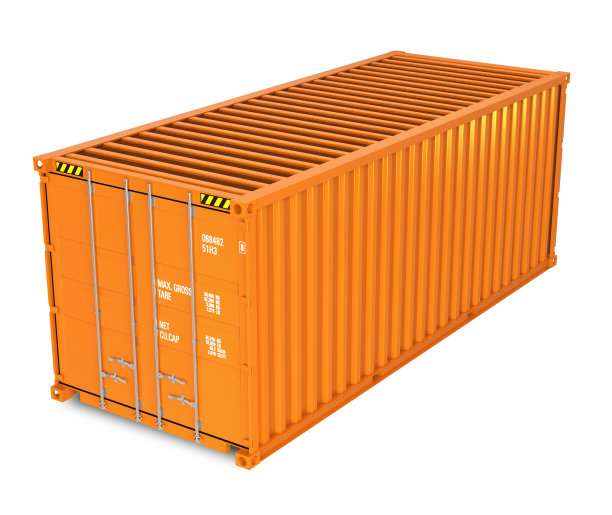 橙色的货物集装箱图片下载