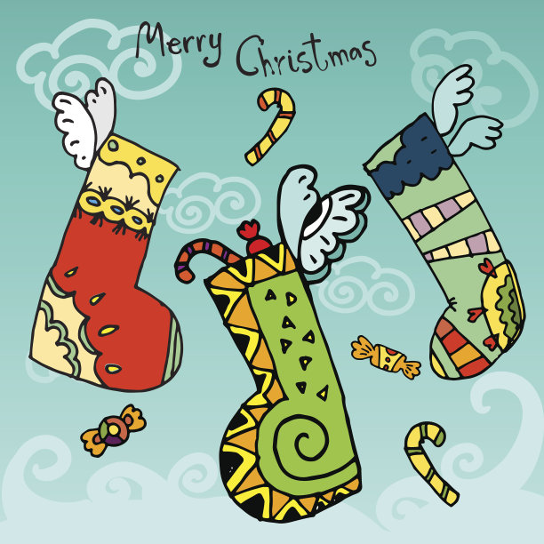 飞圣诞袜子图片下载