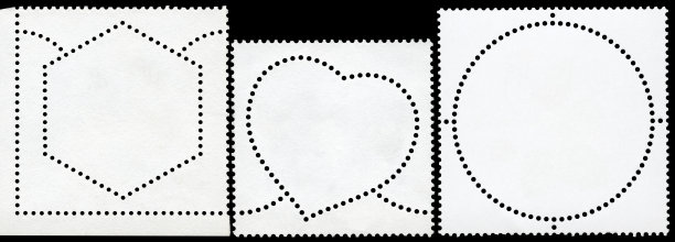 黑色边框的空白邮票。图片下载