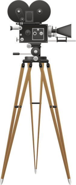 旧电影摄像机矢量插图图片下载