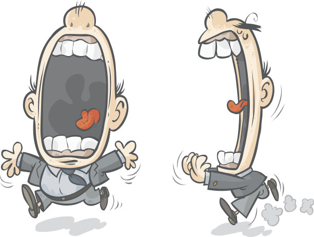 大嘴巴卡通人物。图片下载