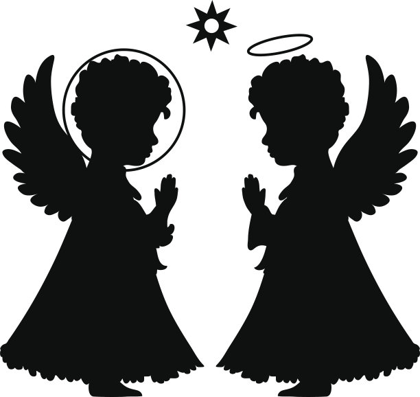 可爱的天使剪影集图片下载