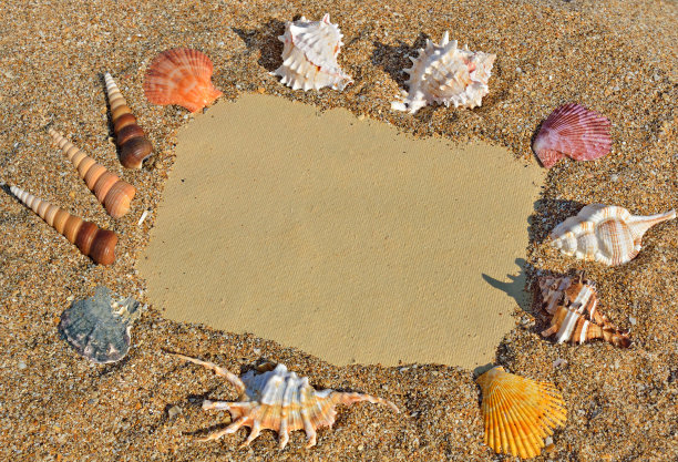 沙滩上的旧纸图片下载