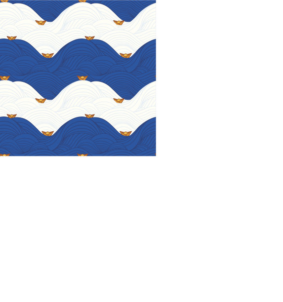 无缝波浪图案与纸船图片下载