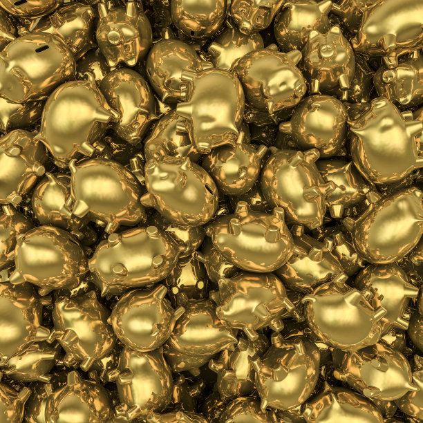 黄金piggybanks图片下载