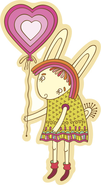 兔子的心脏气球图片下载