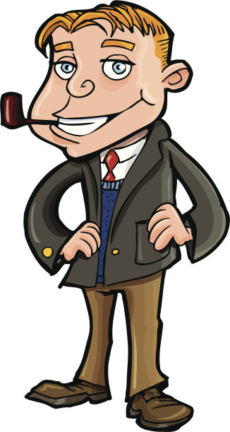 拿着烟斗的卡通贵族图片下载