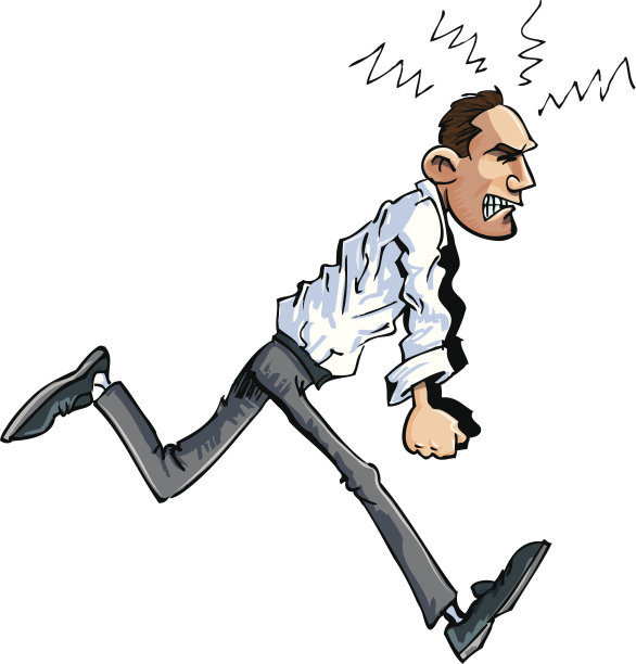 一个愤怒的男人的卡通形象图片下载