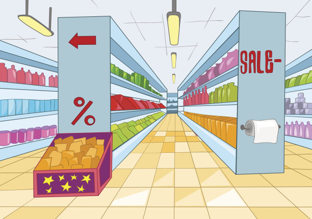 超市的卡通素材图片