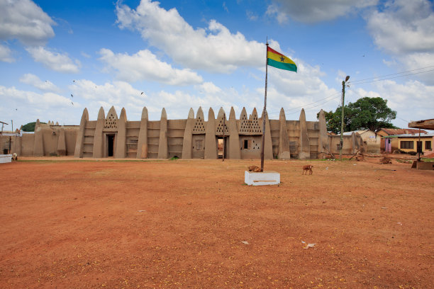 瓦纳宫悬挂加纳国旗图片下载