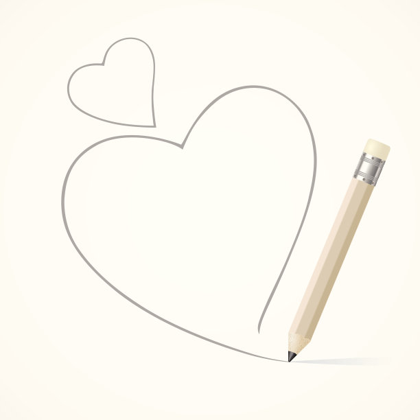 铅笔画画的心图片下载