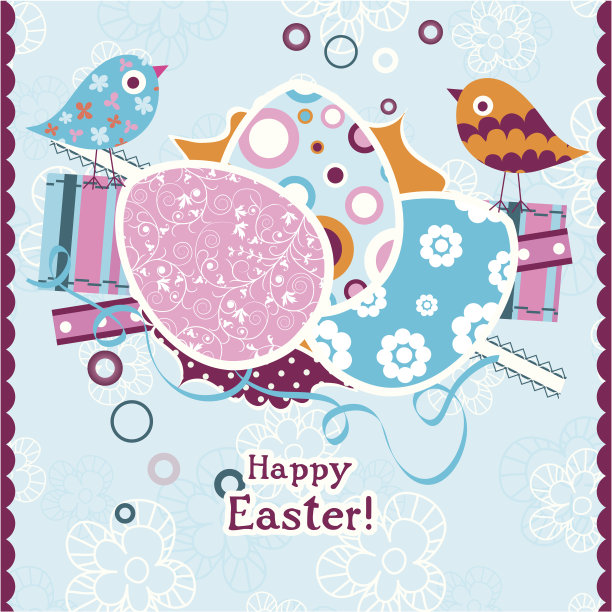 复活节贺卡模板图片下载