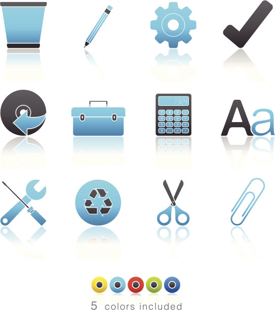 多色系列-办公室(一套14个)图片下载