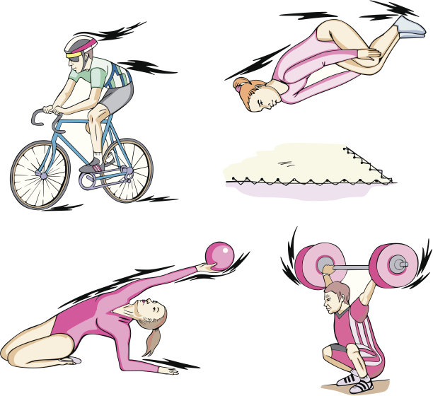 自行车、艺术体操、蹦床和举重图片下载