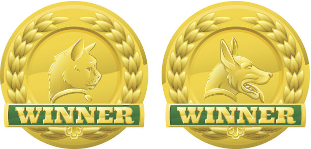 猫和狗的宠物冠军奖牌图片下载