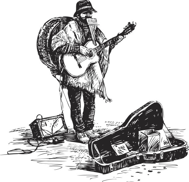 街头音乐家图片下载