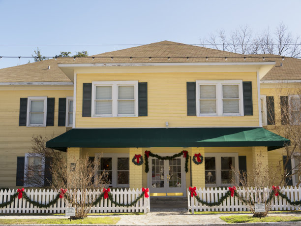 历史性的床和早餐装饰圣诞节图片下载