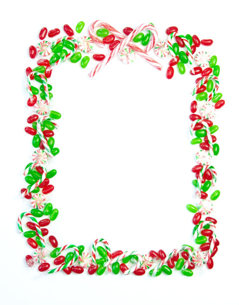 彩色的圣诞页边界糖果图片下载