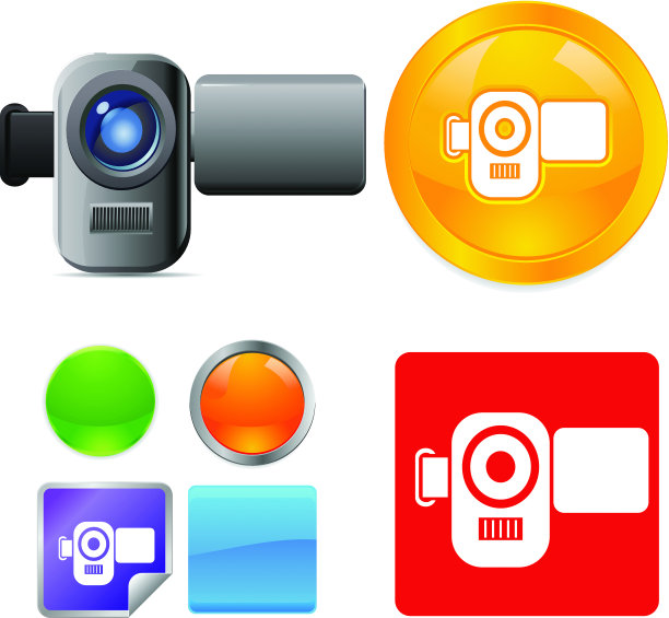 视频摄像机矢量图标图片下载