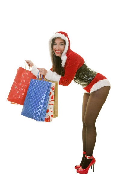 女性圣诞购物图片下载
