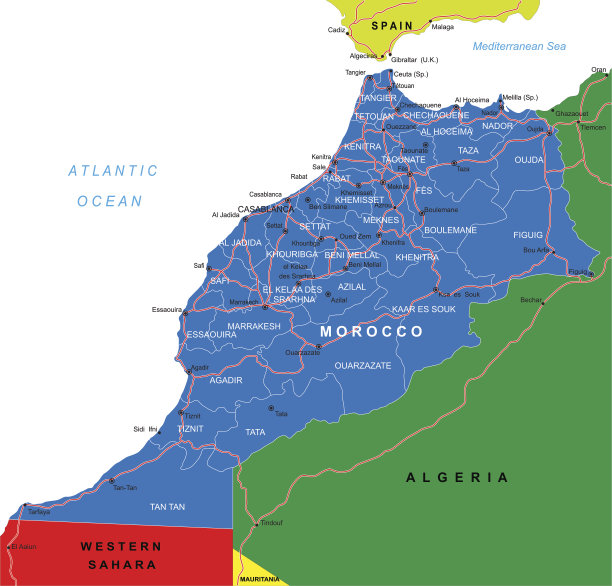 摩洛哥地图图片下载