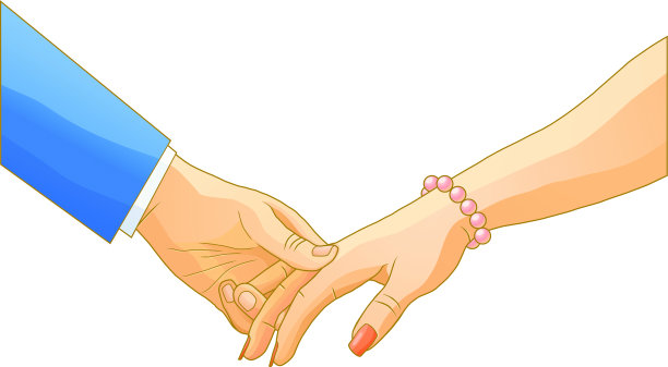 情人的手握矢量图片下载