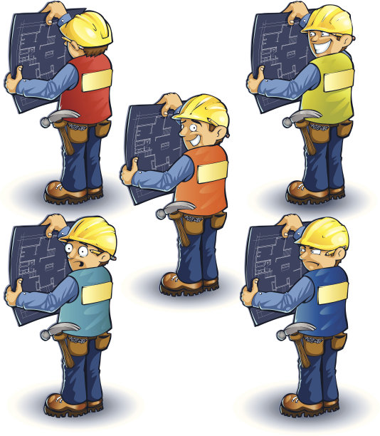 矢量福尔曼，5种不同的情绪图片下载