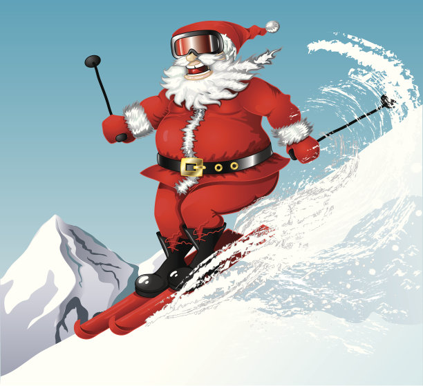 滑雪圣诞老人图片下载
