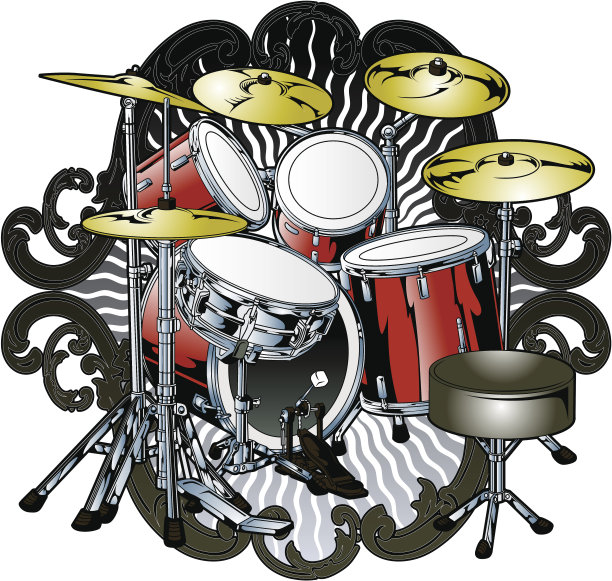 鼓组详细与繁荣的背景图片下载