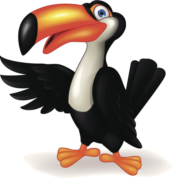 巨嘴鸟卡通挥手图片下载