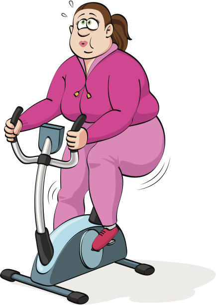 骑健身车的胖女人图片下载