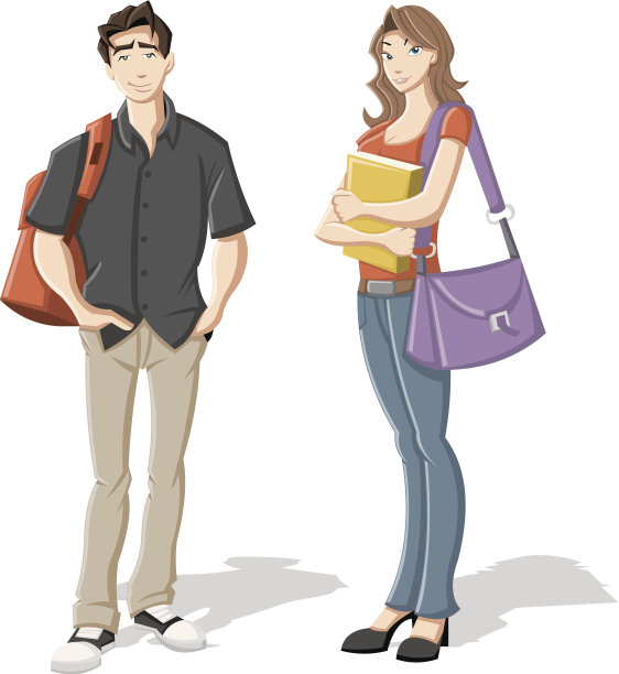 卡通年轻学生图片下载