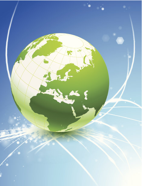 光纤背景上的绿色地球图片下载