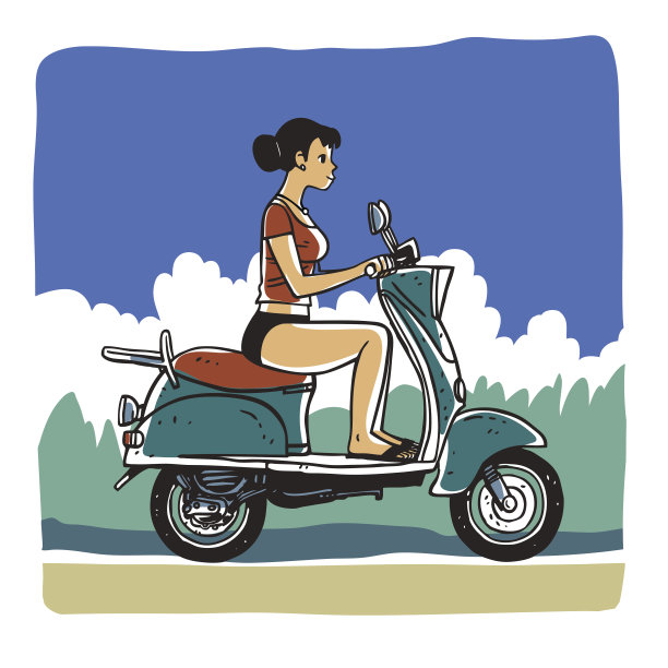 女孩在摩托车图片下载