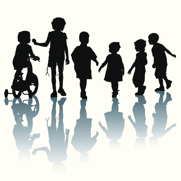 孩子们的黑色剪影图片下载