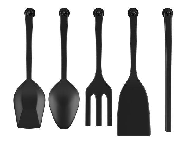 五套厨房用具孤立在白色背景图片下载